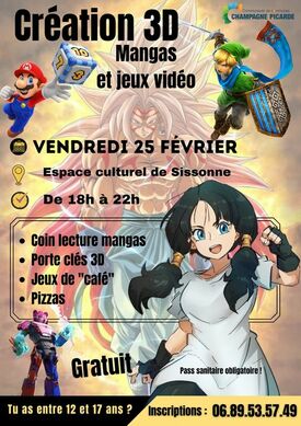 Soirée Activ'Jeunes - 3D - Jeux de café - Manga - Vendredi 25 février 2022