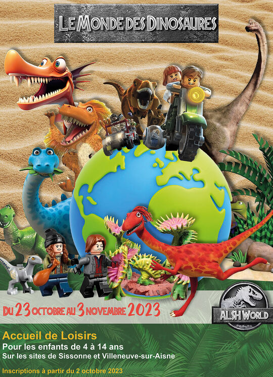 ALSH du 23 au 17 octobre 2023 et du 30 octobre au 3 novembre 2023. Le monde des Dinosaures en Champagne picarde !